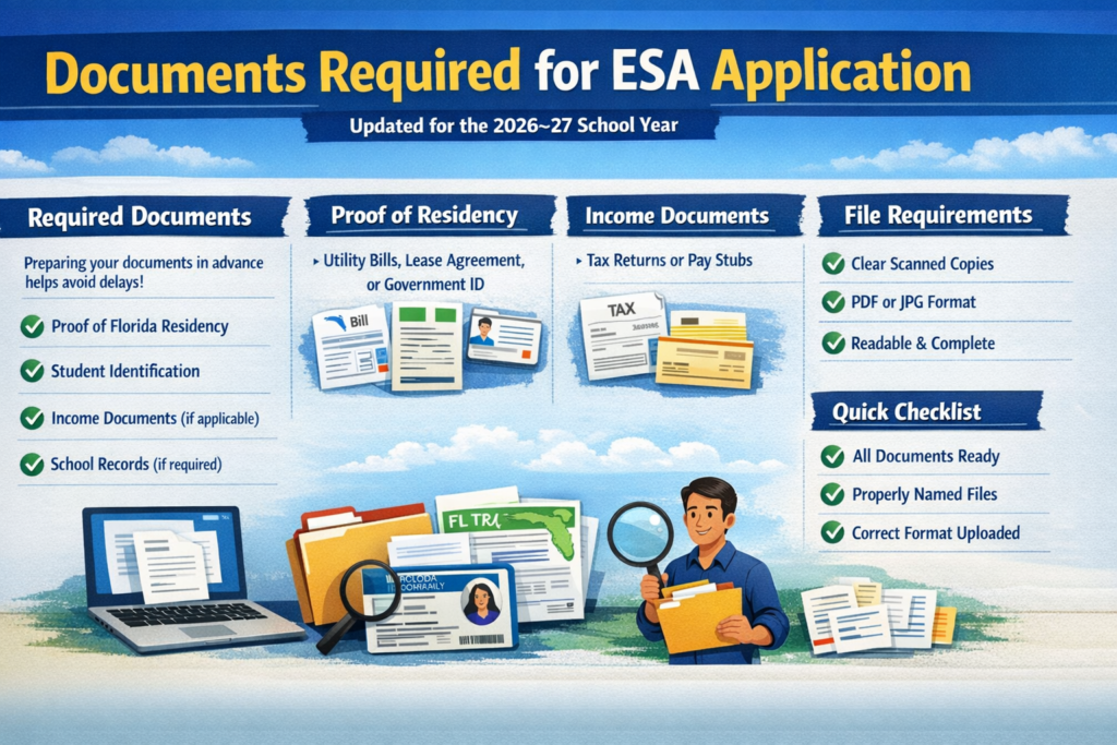 Documents required for Florida ESA application