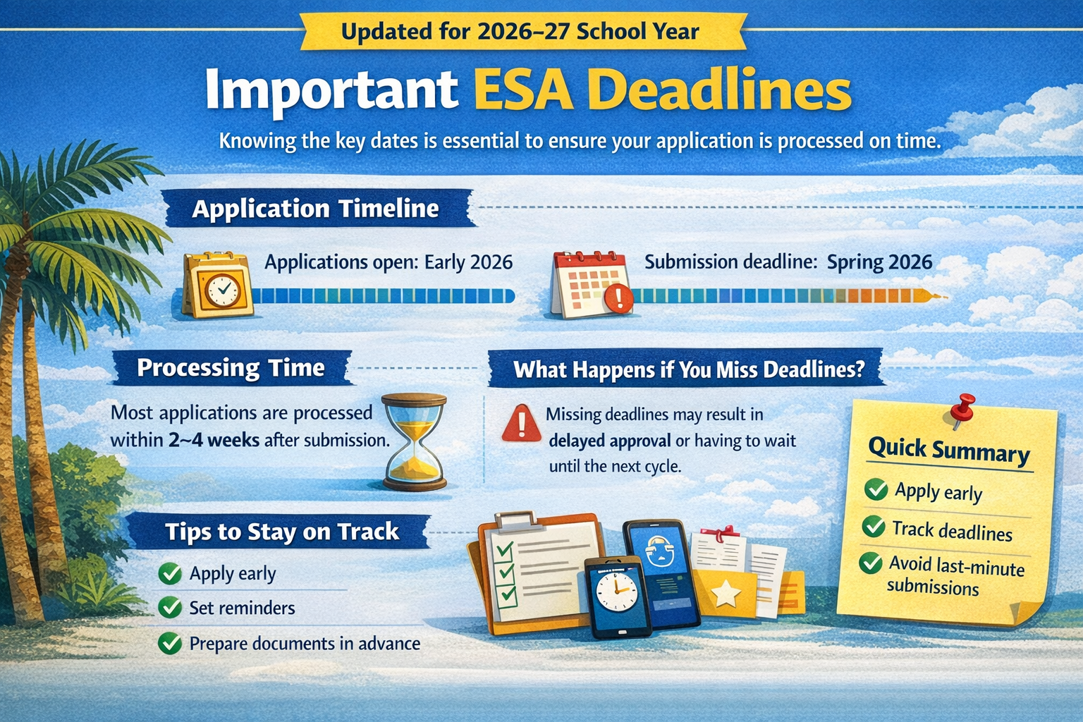 Florida ESA deadlines for 2026–27